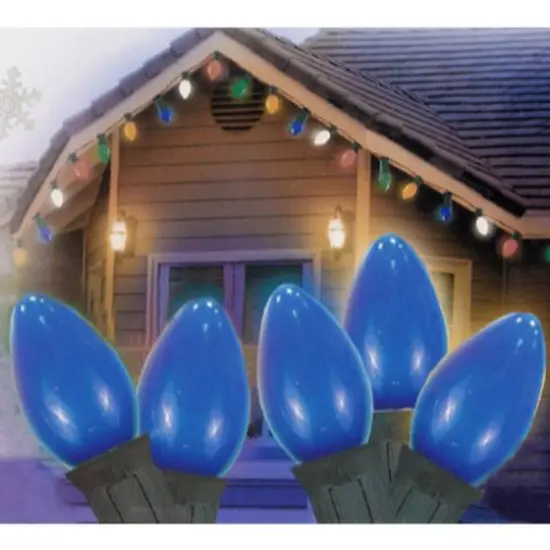 25ct. Opaque C7 Christmas Light Set Blue {6}