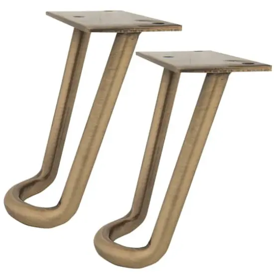Dritz&reg; Home Antique Brass Modern Hairpin Legs Set {3}