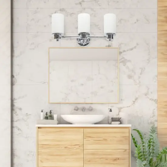 Lalia Home Essentix 3-Light White Shade Vanity Chrome {6}