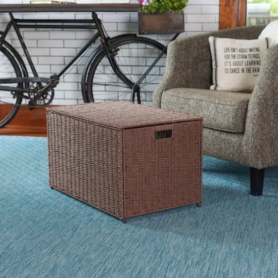 Household Essentials Large Woven Chest Brown {3}