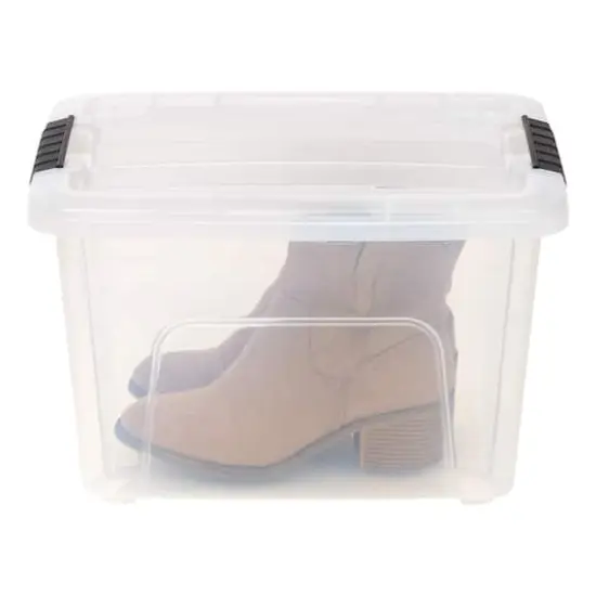 IRIS&reg; 20.5qt. Buckled Clear Boxes with Clear Buckle Lids, 6ct. {8}
