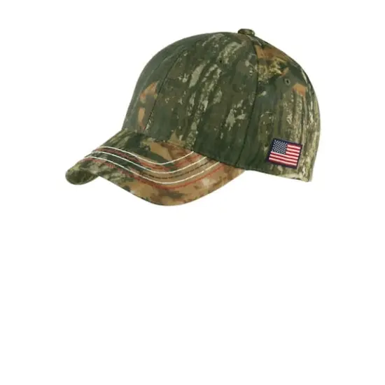 Port Authority® Americana Contrast Stitch Camouflage Cap Mossy Oak New Break-Up {4}