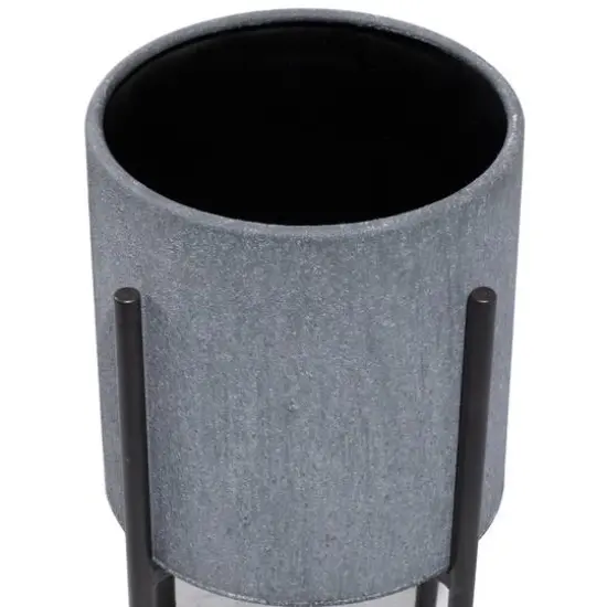 Modern Metal Planter Set Dark Gray {5}