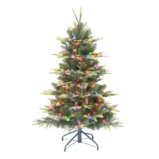 4.5ft. Pre-Lit Aspen Fir Artificial Christmas Tree, Multicolor Lights {1}