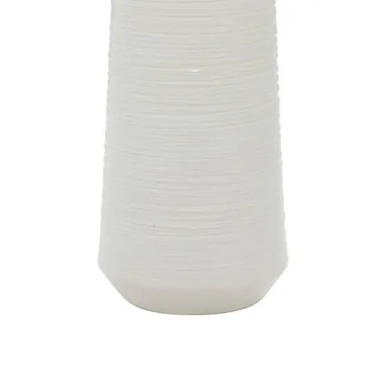 Silver Porcelain Contemporary Vase, 12" x 6" x 6" {4}