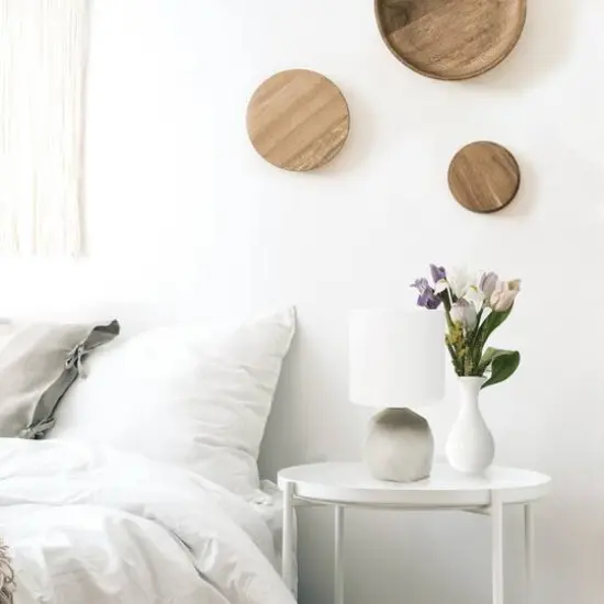 Simple Designs 10.6" Geometric Concrete Lamp White {6}