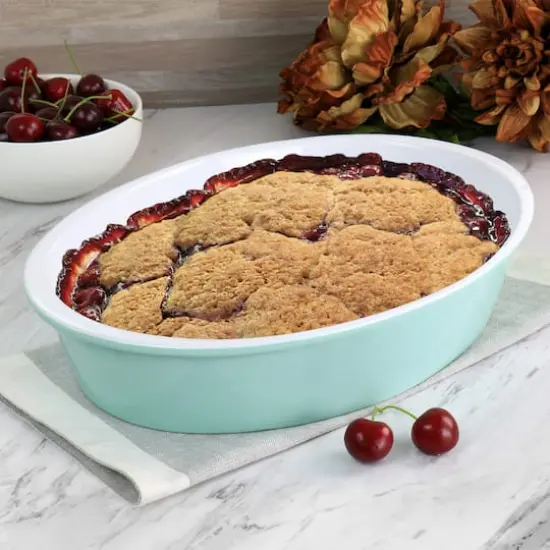 Martha Stewart 13" Mint Ceramic Oval Baker {3}