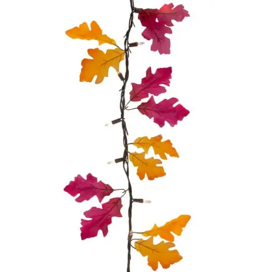 8.75ft. Fall Harvest Leaves 35ct. Mini Light Garland Set {4}