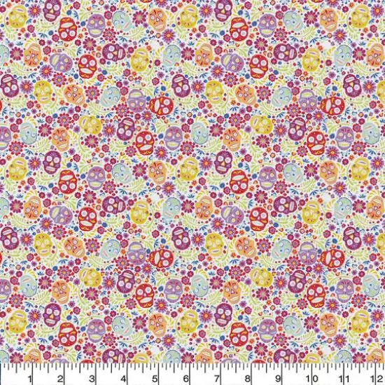Camelot Fabrics Sugar Skulls Cotton Precut Fabric {3}