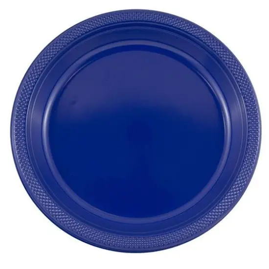 JAM Paper 10.25" Royal Blue Plastic Party Plates, 20ct. Assorted {1}