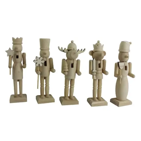 6" Whimsical 5 Piece DIY Pinewood Nutcracker Set by Make Market&reg; {4}