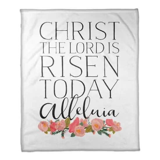 Christ the Lord is Risen Floral Throw Blanket {1}