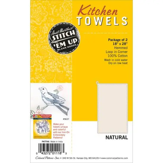 Aunt Martha's Stitch 'Em Up Natural Kitchen Towels {4}