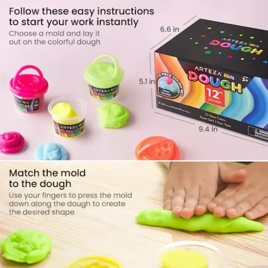 Arteza&reg; Kids 12 Piece Neon Colors Dough Set {6}