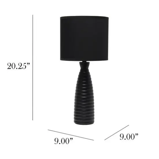 Simple Designs Alsace Bottle Table Lamp Black {6}