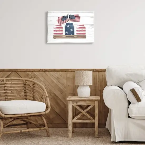 Stupell Industries Rustic Patriotic Jars American Pride Flag Design Wall Plaque Art {3}