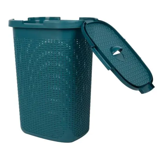 Mind Reader 60L Hamper Laundry Basket with Cutout Handles Blue {7}