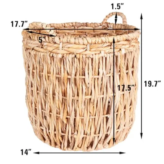 Household Essentials Tall Banana Leaf Wicker Floor Basket {4}