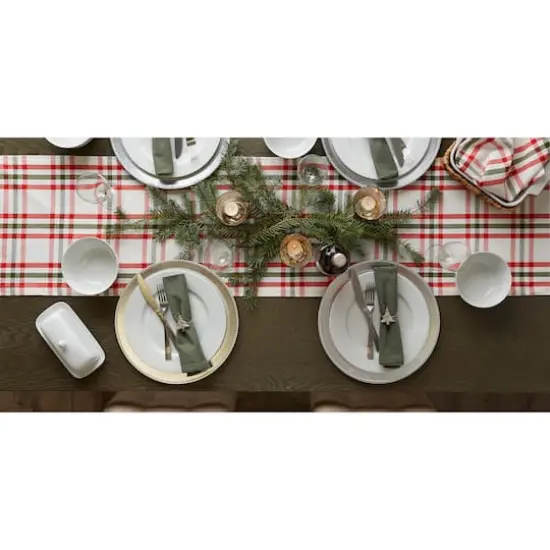 DII® 72" Jolly Tree Collection Nutcracker Plaid Table Runner {8}