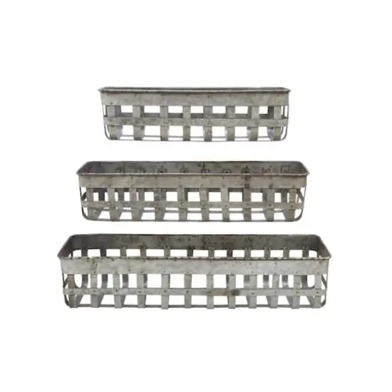 Hello Honey&reg; Rectangle Open Weave Iron Baskets Set {3}