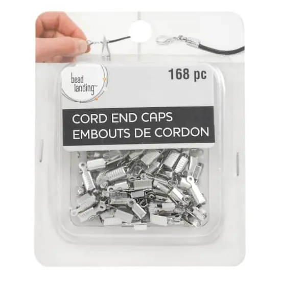 Silver Grooved Crimp Cord End Cap Mix by Bead Landing&reg; {4}