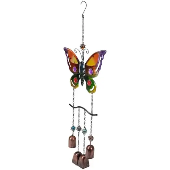 24" Purple & Bronze Butterfly Outdoor Garden Windchime {6}