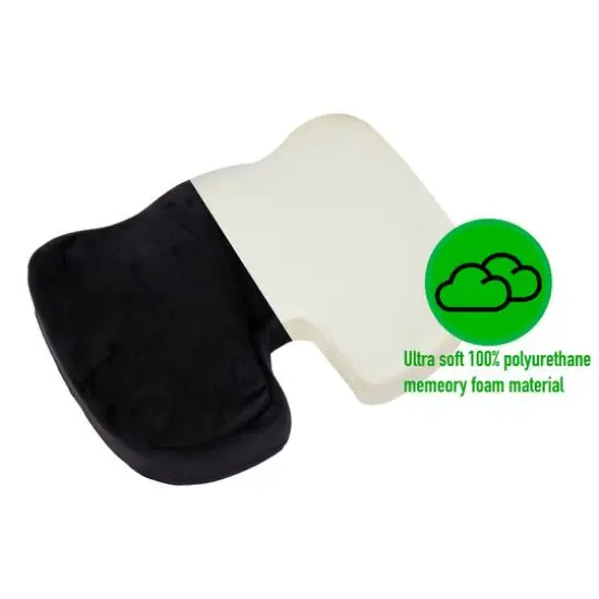 Mind Reader 18" Black Back Relief Memory Foam Seat Cushion {8}