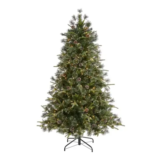 6ft. Pre-Lit Clermont Mixed Pine Artificial Christmas Tree, Clear LED Lights {1}