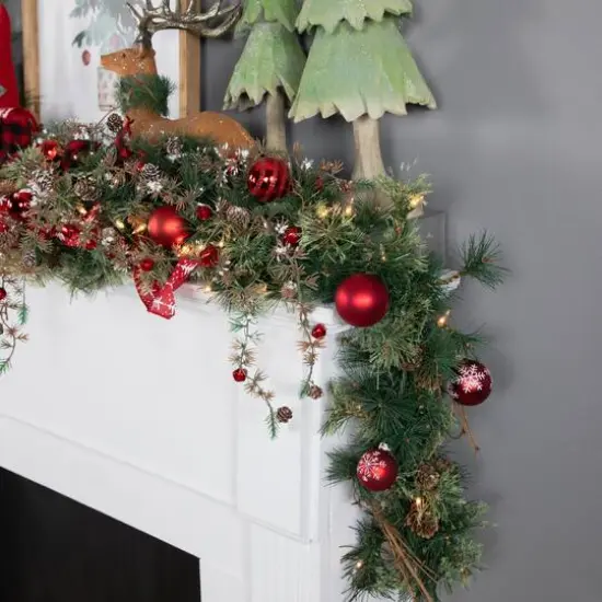 72" Pre-Lit Country Mixed Pine Artificial Christmas Swag, Clear Lights {7}