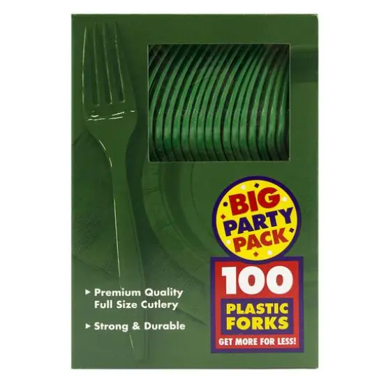 JAM Paper Premium Plastic Forks, 100ct. Green {3}