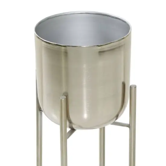 Silver Metal Glam Planter Set {7}