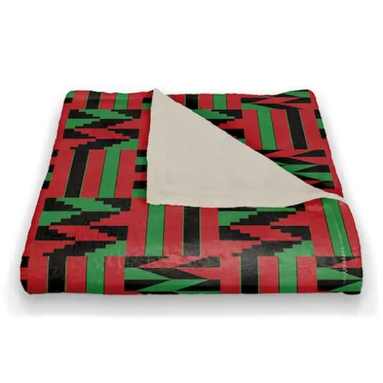 Kwanzaa Patch Pattern Coral Fleece Blanket {3}