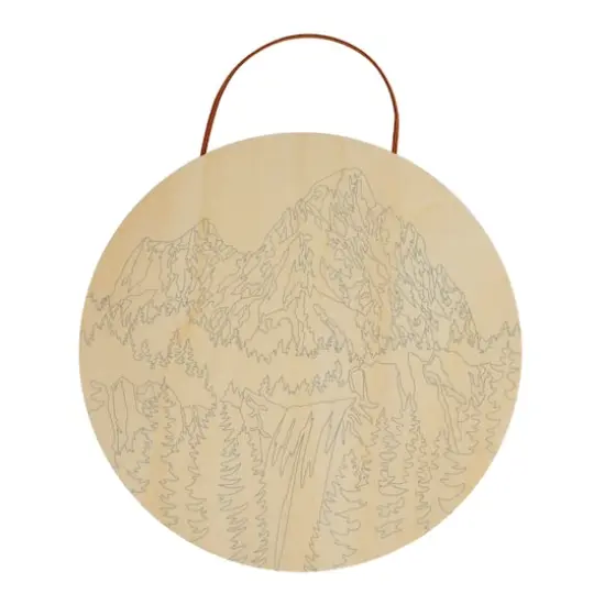 Mountain Waterfall Paint-by-Number Round Plywood Surface Kit by Artist's Loft&reg; {4}