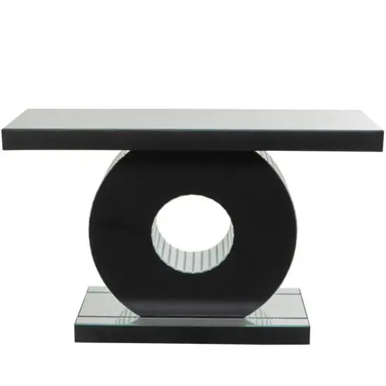 Silver Wood Mirrored Crystal Console Table 47" x 16" x 30" {6}