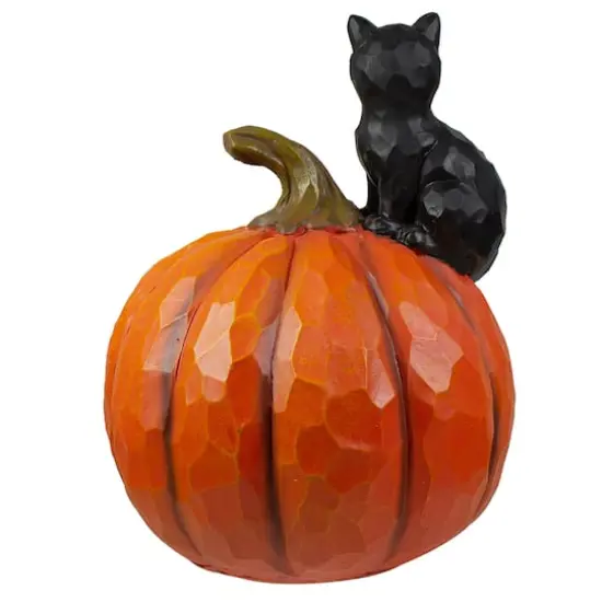 10" Jack-O-Lantern & Black Cat Tabletop Halloween Decoration {6}