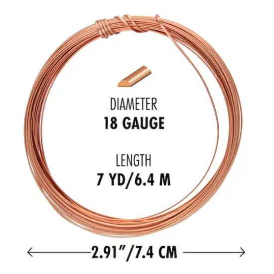 The Beadsmith&reg; Wire Elements&trade; 18 Gauge Tarnish Resistant Half Round Soft Temper Wire, 7yd. Natural Copper {6}