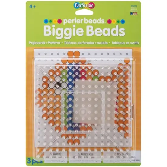 Perler&trade; BIGGIE Beads Square Clear Pegboards, 2ct. {1}