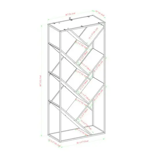 Walker Edison 68" Reclaimed Barnwood V Bookshelf {5}