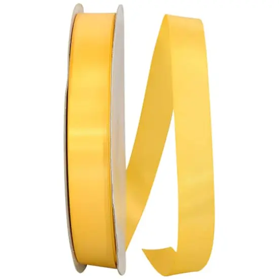 JAM Paper 7/8" x 100yd. Double Face Satin Ribbon Yellow Gold {1}