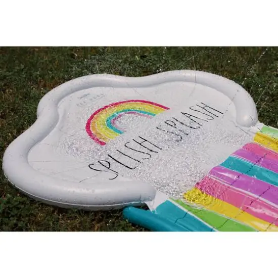 Rae Dunn 16ft. Splish Splash Rainbow Slide & Ride with Sprinkler {6}