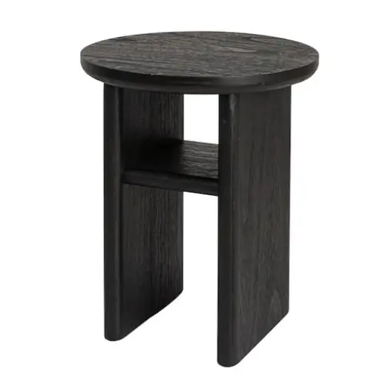 Hello Honey&reg; Black Sturdy Fir Wood Side Table {1}