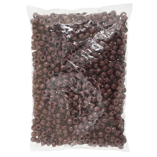 John Bead 9mm Opaque Plastic Pony Beads, 1,000ct. Brown {5}