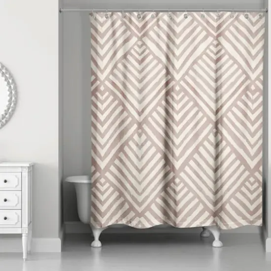Watercolor Diamond Shower Curtain Blush {3}