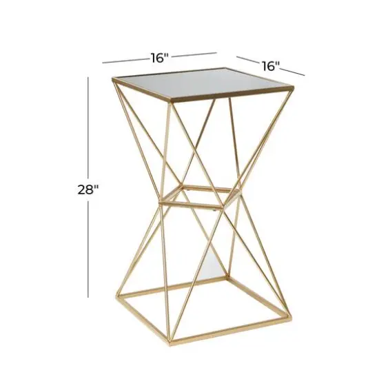 16" Glam Metal Accent Table {6}