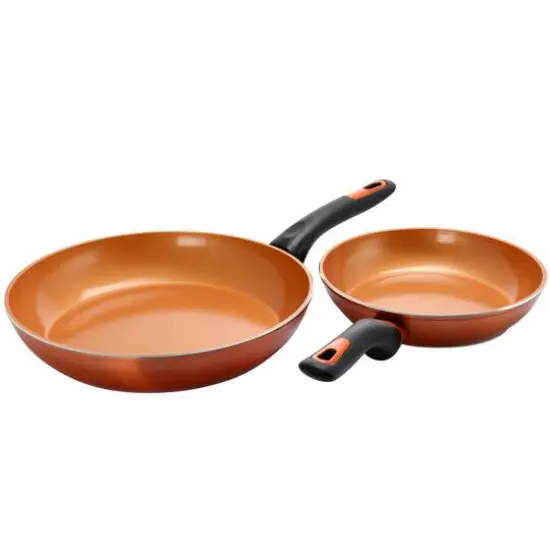 Gibson Home&reg; Hummington 2-Piece Metallic Copper Aluminum Frying Pan Set {4}