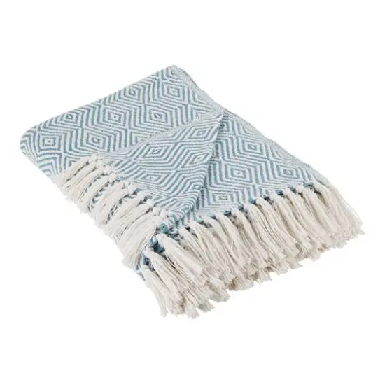 DII&reg; X-Diamond Geometric Throw Storm Blue {1}