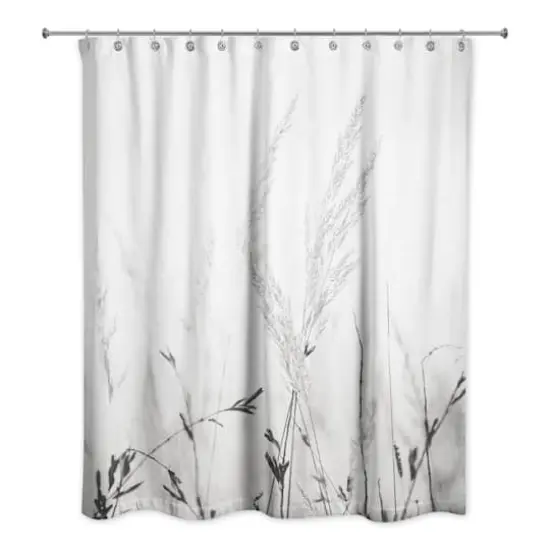 Black and White Field Grasses 71" x 74" Shower Curtain {3}