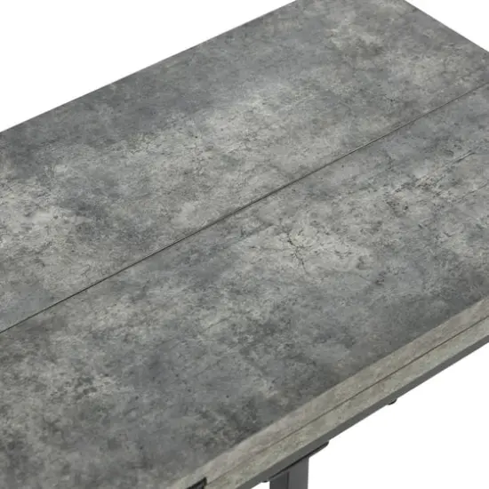 Household Essentials Jamestown Extendable C-Shaped End Table Gray {10}