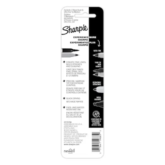 Sharpie&reg; Black Brush Twin Permanent Markers, 2ct. {3}