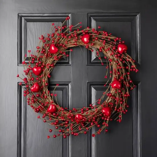 Glitzhome&reg; 18" Valentine's Berry Wreath {4}